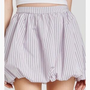 Wayf Striped Bubble Hem Mini Skirt
